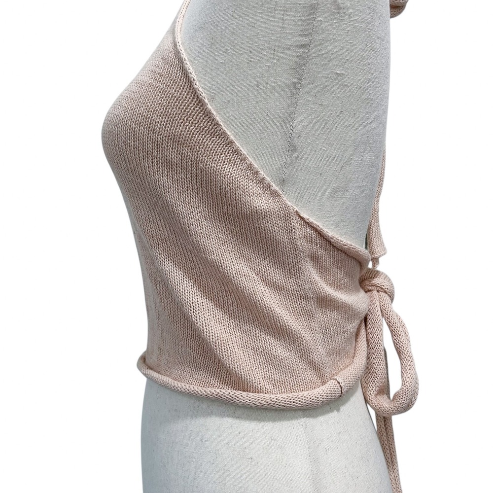Free People Knit Halter Top XS / Small Tie Back Open Back Festival Mockneck (6) - Picture 5 of 9